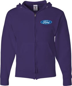 Ford Oval Full Zip Hoodie Pocket Print - Yoga Clothing for You