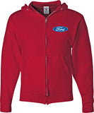 Ford Oval Full Zip Hoodie Pocket Print - Yoga Clothing for You