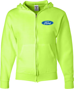 Ford Oval Full Zip Hoodie Pocket Print - Yoga Clothing for You