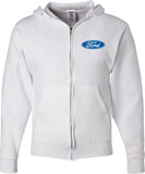 Ford Oval Full Zip Hoodie Pocket Print - Yoga Clothing for You