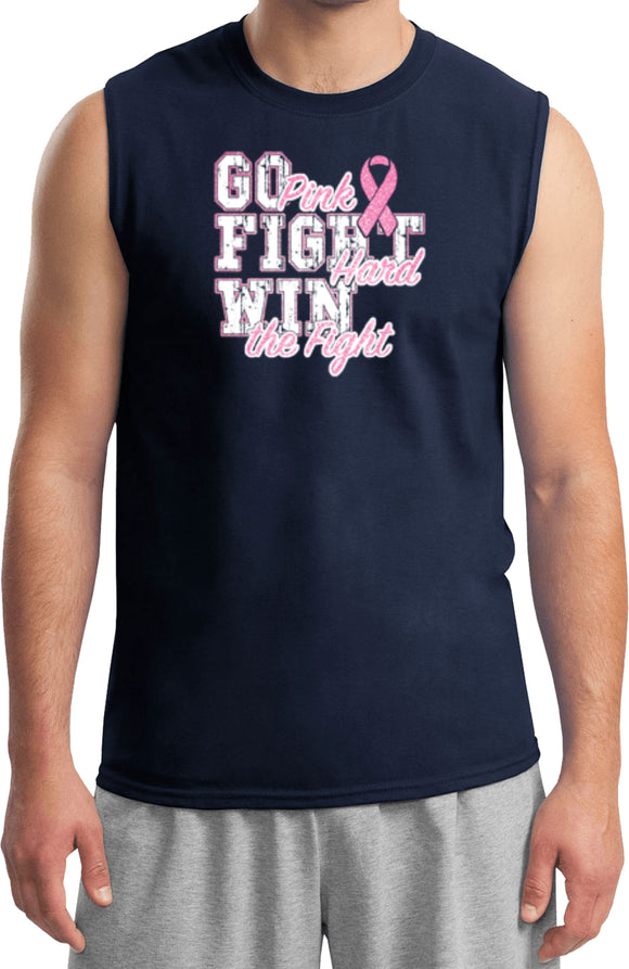 Breast Cancer T-shirt Go Fight Win Muscle Tee - Yoga Clothing for You