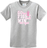 Kids Breast Cancer T-shirt Go Fight Win - Yoga Clothing for You