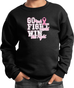 Kids Breast Cancer Sweatshirt Go Fight Win - Yoga Clothing for You