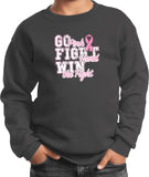 Kids Breast Cancer Sweatshirt Go Fight Win - Yoga Clothing for You