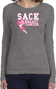 Ladies Breast Cancer T-shirt Sack Cancer Long Sleeve - Yoga Clothing for You