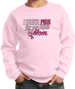 Kids Breast Cancer Sweatshirt Pink For My Hero - Yoga Clothing for You