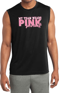 Breast Cancer Shirt My Team Wears Pink Sleeveless Competitor Tee - Yoga Clothing for You