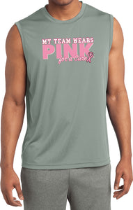 Breast Cancer Shirt My Team Wears Pink Sleeveless Competitor Tee - Yoga Clothing for You