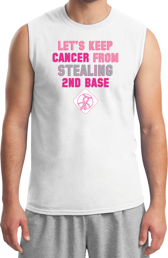 Breast Cancer T-shirt Second Base Muscle Tee - Yoga Clothing for You