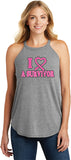 Ladies Breast Cancer Tank Top I Heart a Survivor Tri Rocker Tank - Yoga Clothing for You