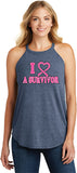 Ladies Breast Cancer Tank Top I Heart a Survivor Tri Rocker Tank - Yoga Clothing for You