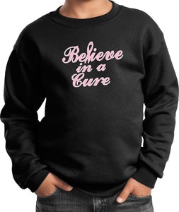 Kids Breast Cancer Sweatshirt Believe in a Cure - Yoga Clothing for You