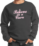 Kids Breast Cancer Sweatshirt Believe in a Cure - Yoga Clothing for You