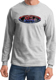 Ford Oval T-shirt Distressed Logo Long Sleeve - Yoga Clothing for You