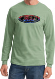 Ford Oval T-shirt Distressed Logo Long Sleeve - Yoga Clothing for You