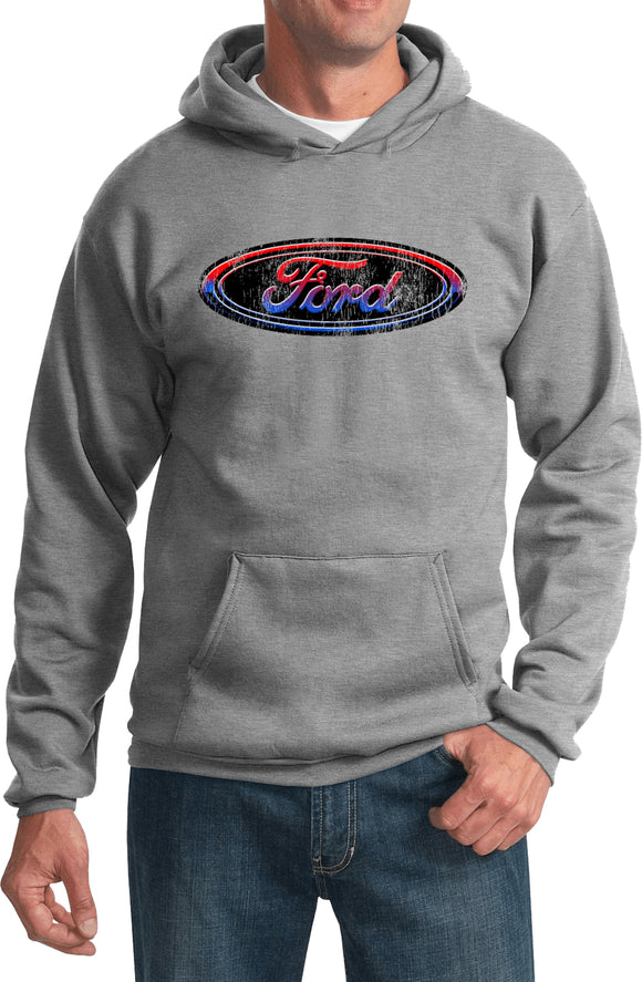 Ford Oval Hoodie Distressed Logo - Yoga Clothing for You
