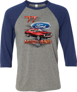 Ford T-shirt 1977 Mustang Raglan - Yoga Clothing for You