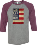 USA T-shirt Home of the Brave Raglan - Yoga Clothing for You