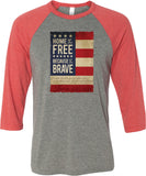 USA T-shirt Home of the Brave Raglan - Yoga Clothing for You