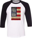 USA T-shirt Home of the Brave Raglan - Yoga Clothing for You