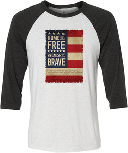 USA T-shirt Home of the Brave Raglan - Yoga Clothing for You