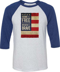 USA T-shirt Home of the Brave Raglan - Yoga Clothing for You