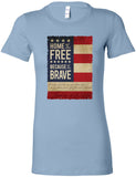 Ladies USA T-shirt Home of the Brave Longer Length Tee - Yoga Clothing for You