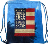 USA Bag Home of the Brave Tie Dye Drawstring Bag - Yoga Clothing for You