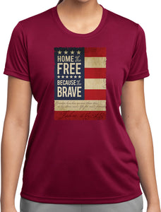 Ladies USA T-shirt Home of the Brave Moisture Wicking Tee - Yoga Clothing for You