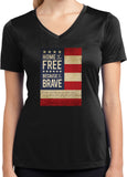 Ladies USA T-shirt Home of the Brave Moisture Wicking V-Neck - Yoga Clothing for You