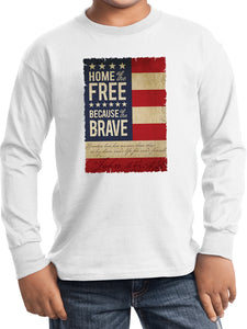 Kids USA T-shirt Home of the Brave Youth Long Sleeve - Yoga Clothing for You