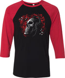 Skull T-shirt Headphones Raglan - Yoga Clothing for You