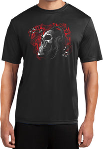 Skull T-shirt Headphones Moisture Wicking Tee - Yoga Clothing for You