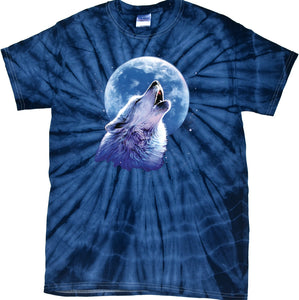 Wolf and Moon T-shirt Call of the Wild Spider Tie Dye Tee - Yoga Clothing for You