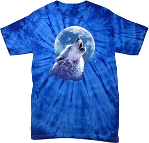 Wolf and Moon T-shirt Call of the Wild Spider Tie Dye Tee - Yoga Clothing for You