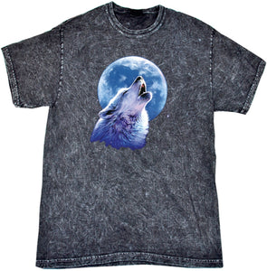 Wolf and Moon T-shirt Call of the Wild Mineral Washed Tie Dye - Yoga Clothing for You