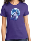 Ladies Wolf and Moon T-shirt Call of the Wild Tee - Yoga Clothing for You