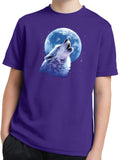 Kids Wolf and Moon Shirt Call of the Wild Youth Dry Wicking Tee - Yoga Clothing for You