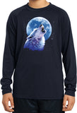 Kids Wolf and Moon Tee Call of the Wild Dry Wicking Long Sleeve - Yoga Clothing for You