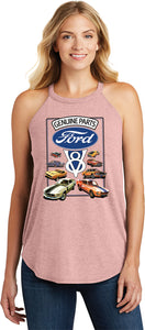 Ladies Ford Mustang Tank Top V8 Collection Tri Rocker Tanktop - Yoga Clothing for You