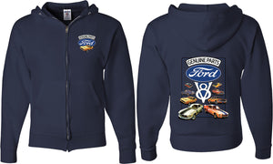 Ford Mustang Full Zip Hoodie V8 Collection Front and Back - Yoga Clothing for You