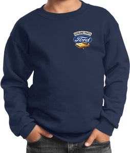 Kids Ford Mustang Sweatshirt Genuine Parts Pocket Print - Yoga Clothing for You