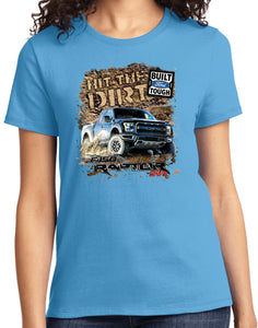 Ladies Ford F-150 T-shirt Hit The Dirt - Yoga Clothing for You