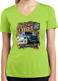 Ladies Ford F-150 T-shirt Hit The Dirt Moisture Wicking V-Neck - Yoga Clothing for You