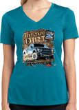 Ladies Ford F-150 T-shirt Hit The Dirt Moisture Wicking V-Neck - Yoga Clothing for You