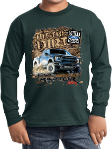 Kids Ford F-150 T-shirt Hit The Dirt Youth Long Sleeve - Yoga Clothing for You