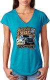 Ladies Ford F-150 T-shirt Hit The Dirt Triblend V-Neck - Yoga Clothing for You