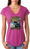 Ladies Ford F-150 T-shirt Hit The Dirt Triblend V-Neck - Yoga Clothing for You