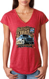 Ladies Ford F-150 T-shirt Hit The Dirt Triblend V-Neck - Yoga Clothing for You