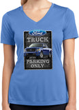 Ford Truck T-shirt Parking Sign Ladies Dry Wicking V-Neck - Yoga Clothing for You